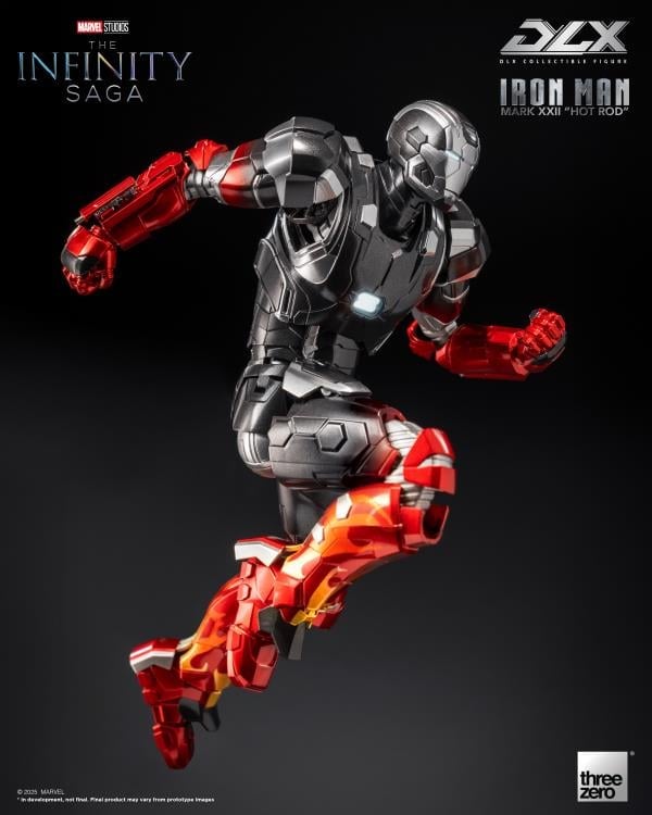 ThreeZero Marvel Studios Iron Man 3 The Infinity Saga DLX Iron Man Mark 22 (Hot Rod) 1/12 Scale Action Figure