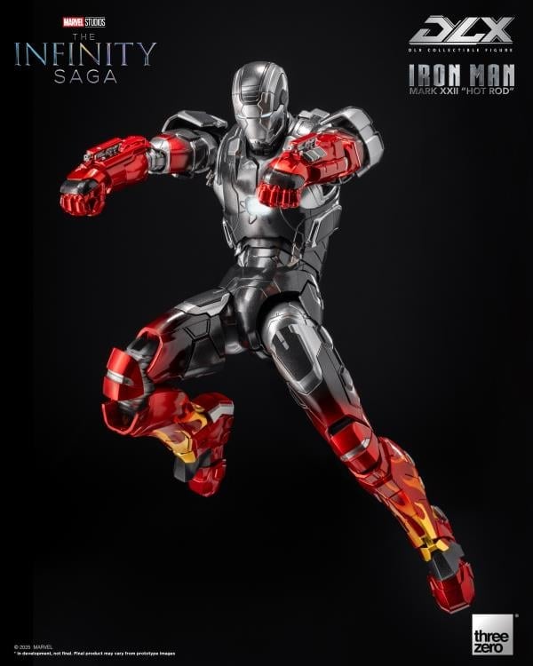 ThreeZero Marvel Studios Iron Man 3 The Infinity Saga DLX Iron Man Mark 22 (Hot Rod) 1/12 Scale Action Figure