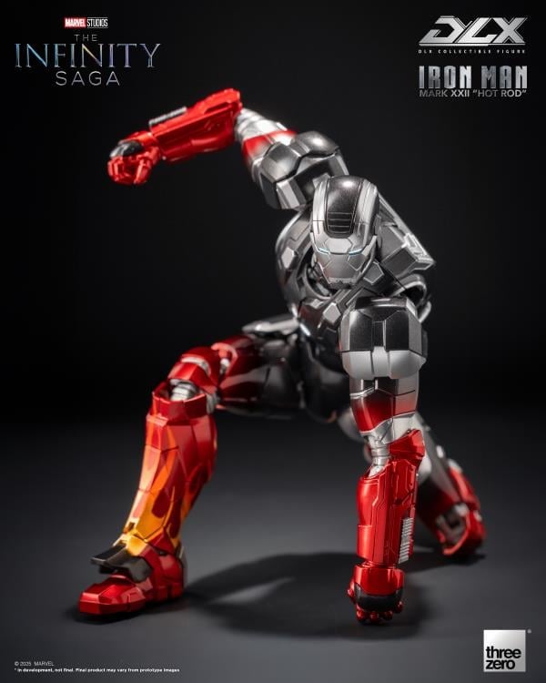 ThreeZero Marvel Studios Iron Man 3 The Infinity Saga DLX Iron Man Mark 22 (Hot Rod) 1/12 Scale Action Figure
