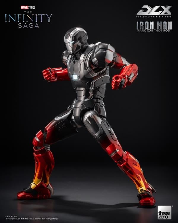 ThreeZero Marvel Studios Iron Man 3 The Infinity Saga DLX Iron Man Mark 22 (Hot Rod) 1/12 Scale Action Figure