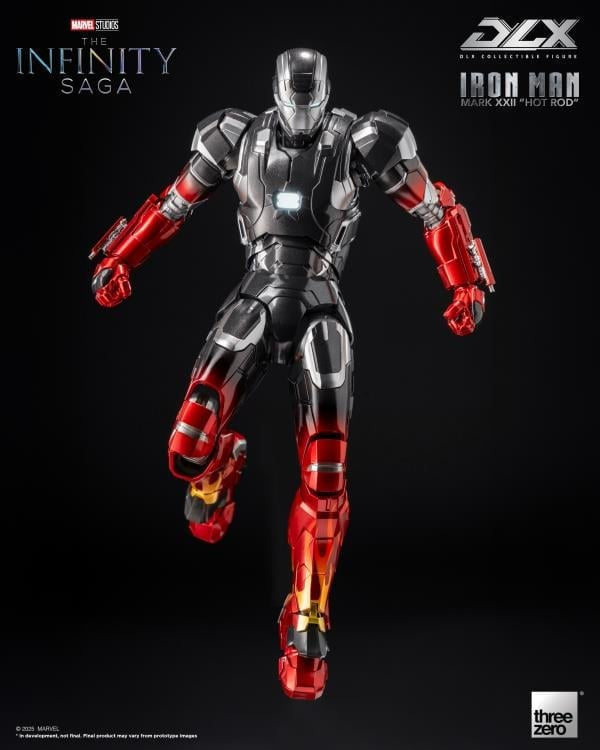 ThreeZero Marvel Studios Iron Man 3 The Infinity Saga DLX Iron Man Mark 22 (Hot Rod) 1/12 Scale Action Figure