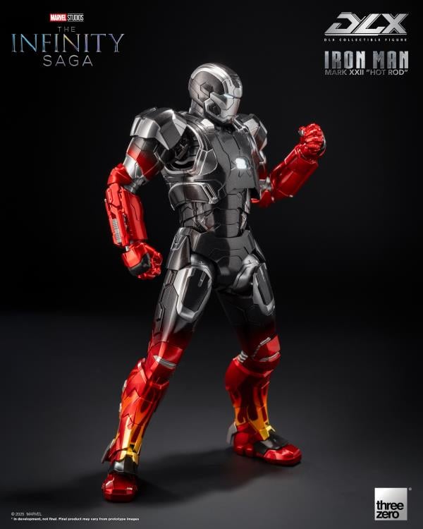 ThreeZero Marvel Studios Iron Man 3 The Infinity Saga DLX Iron Man Mark 22 (Hot Rod) 1/12 Scale Action Figure