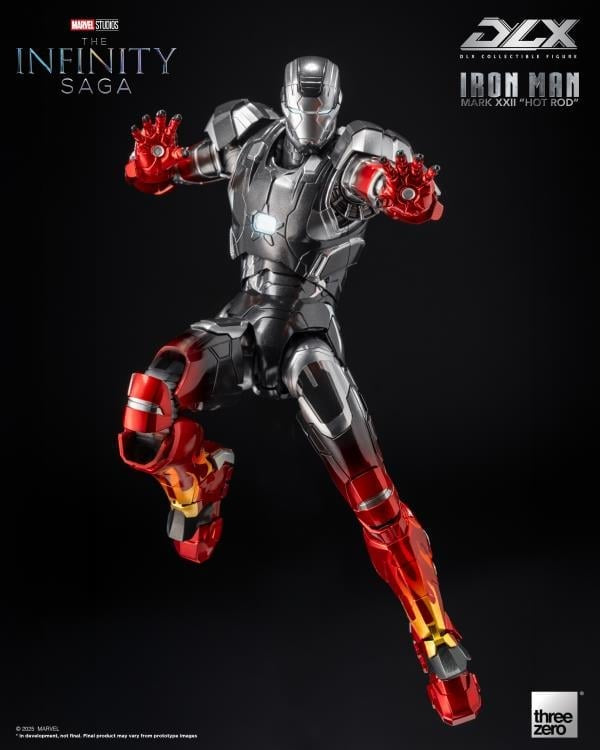 ThreeZero Marvel Studios Iron Man 3 The Infinity Saga DLX Iron Man Mark 22 (Hot Rod) 1/12 Scale Action Figure