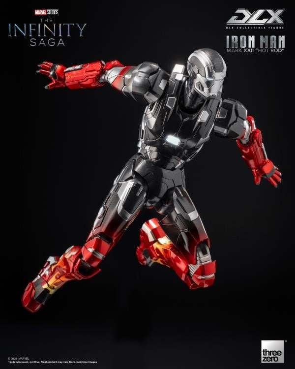ThreeZero Marvel Studios Iron Man 3 The Infinity Saga DLX Iron Man Mark 22 (Hot Rod) 1/12 Scale Action Figure