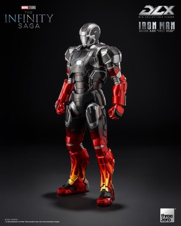 ThreeZero Marvel Studios Iron Man 3 The Infinity Saga DLX Iron Man Mark 22 (Hot Rod) 1/12 Scale Action Figure