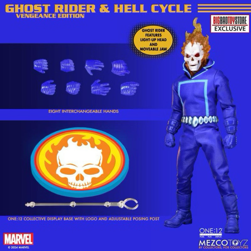 Mezco Toyz Ghost Rider One:12 Collective Marvel's Ghost Rider & Hell Cycle (Vengeance Edition) BBTS Exclusive Set