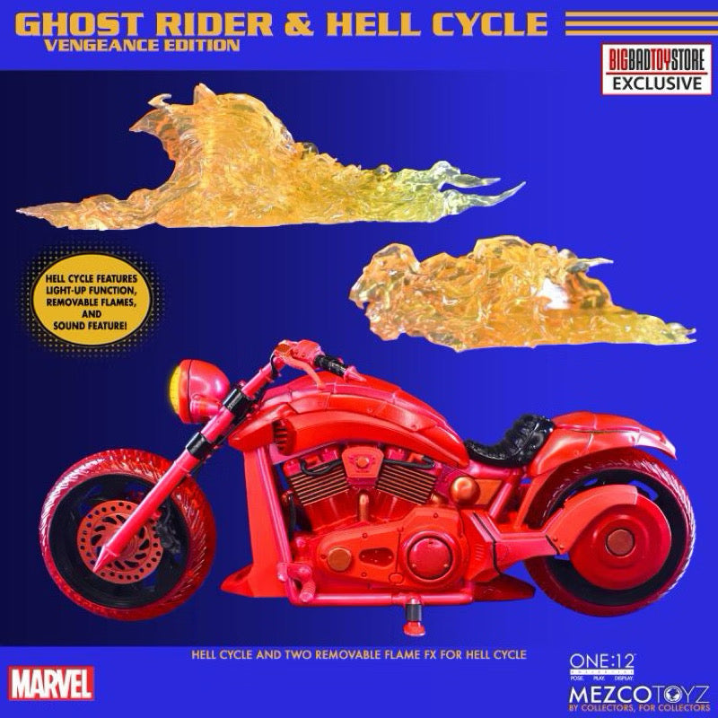 Mezco Toyz Ghost Rider One:12 Collective Marvel's Ghost Rider & Hell Cycle (Vengeance Edition) BBTS Exclusive Set