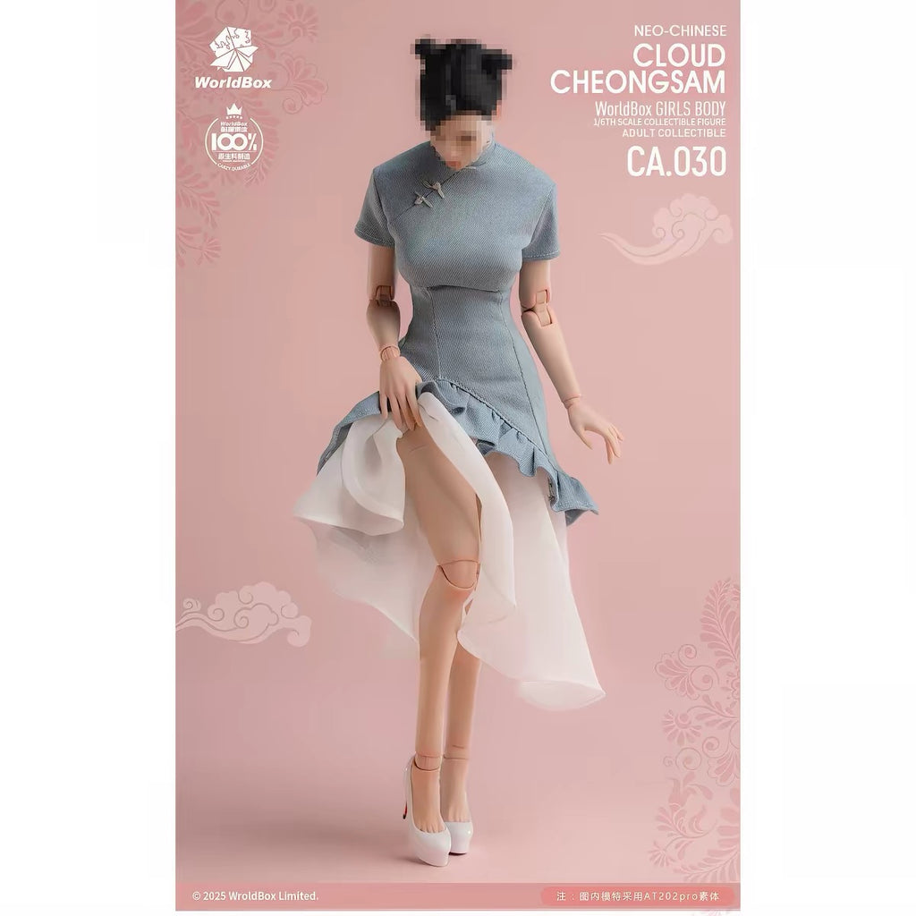 Worldbox CA030 1/6 New Chinese Style Denim Cloud Gauze Qipao Outfit (Shoes Not Included)