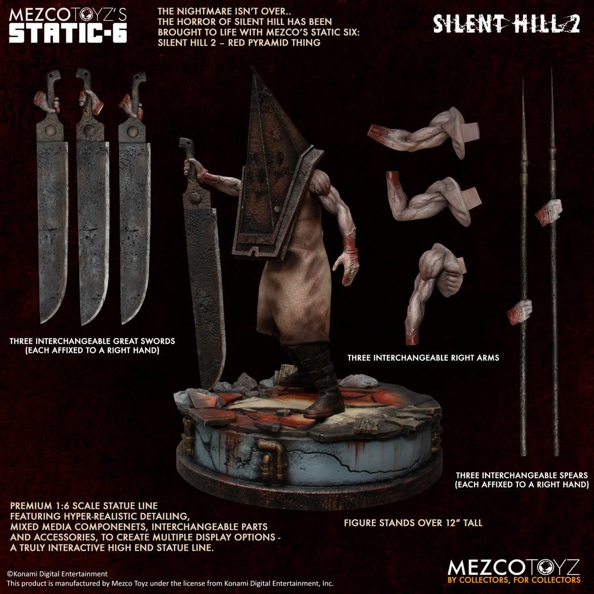 Mezco Toyz: Static-6 – Silent Hill 2 Red Pyramid Thing 1:6 Scale Statue