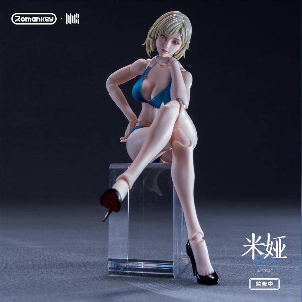 Romankey × COWL: 1/12 Scale – Mia Articulated Female Body (Painted / Pale Skin - UMS004)