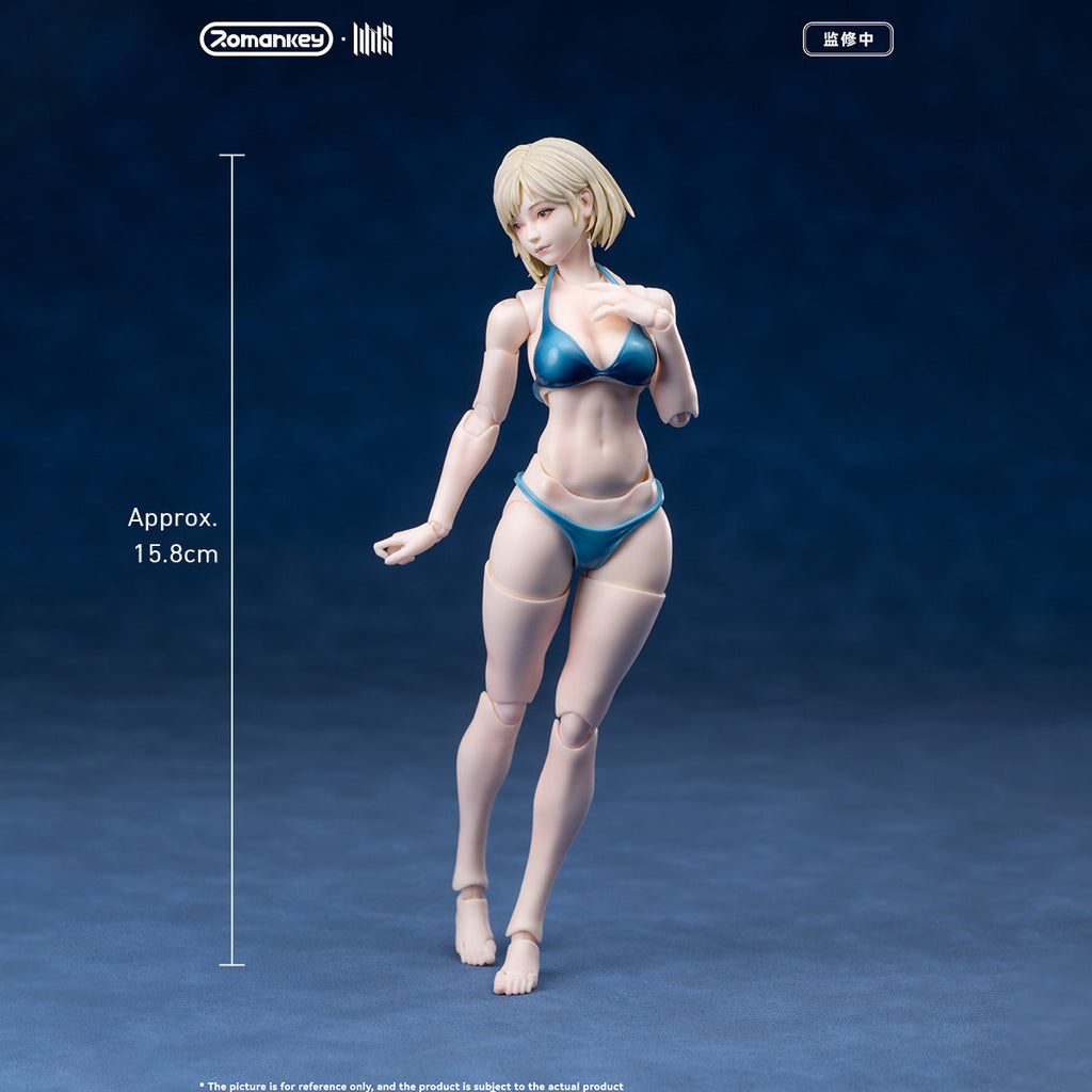 Romankey × COWL: 1/12 Scale – Mia Articulated Female Body (Painted / Pale Skin - UMS004)