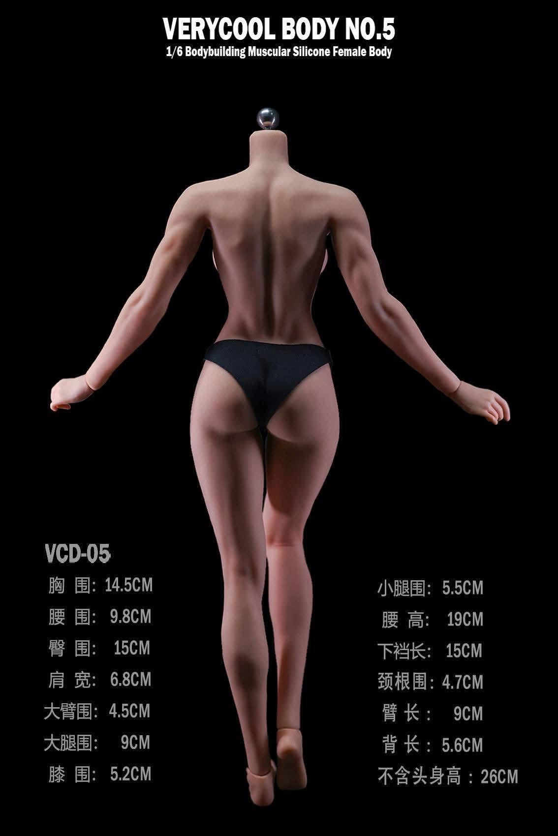 VERYCOOL Model: 1/6 Scale – Bodybuilding Muscular Seamless Silicone Female Body