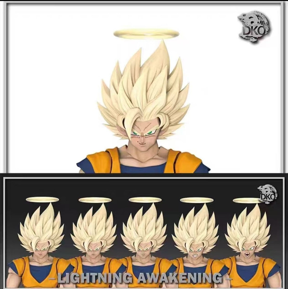 DKO Studio: Version #B Dragon Ball Z – Lightning Awakening Super Saiyan 2 Goku [1/12 Scale Head Sculpt Set]