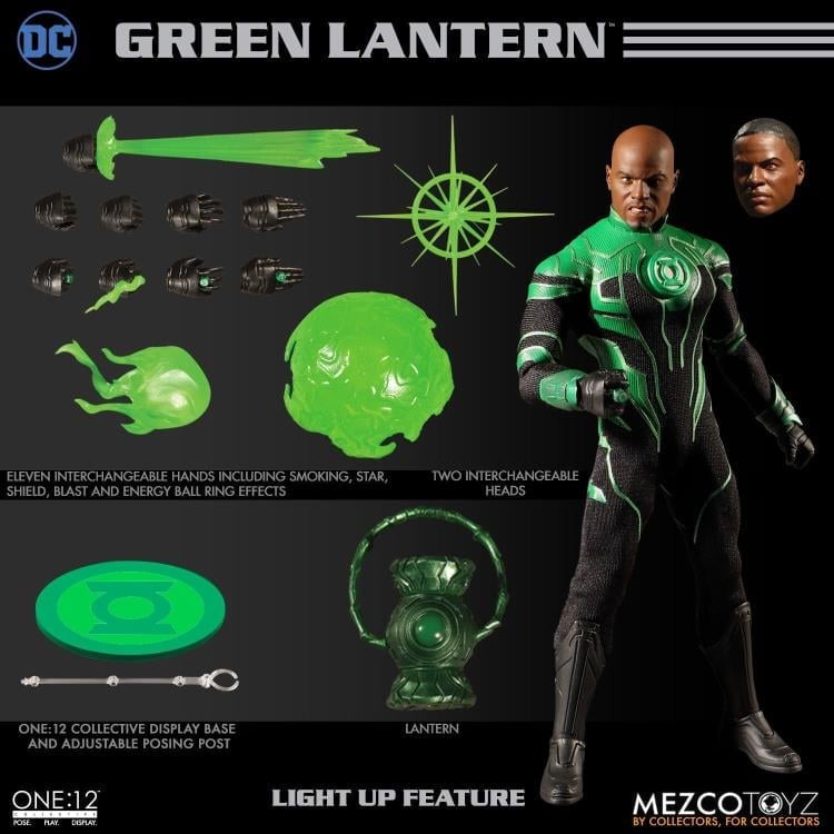 Mezco Toyz: One:12 Collective – DC Comics: Green Lantern (John Stewart) [1/12 Scale Figure]